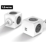 Allocacoc PowerCube Extended USB Powerboard 4-Outlets 2 USB Ports Grey-White 1.5m 