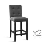 Artiss Set of 2 French Provincial Dining Chair - Charcoal