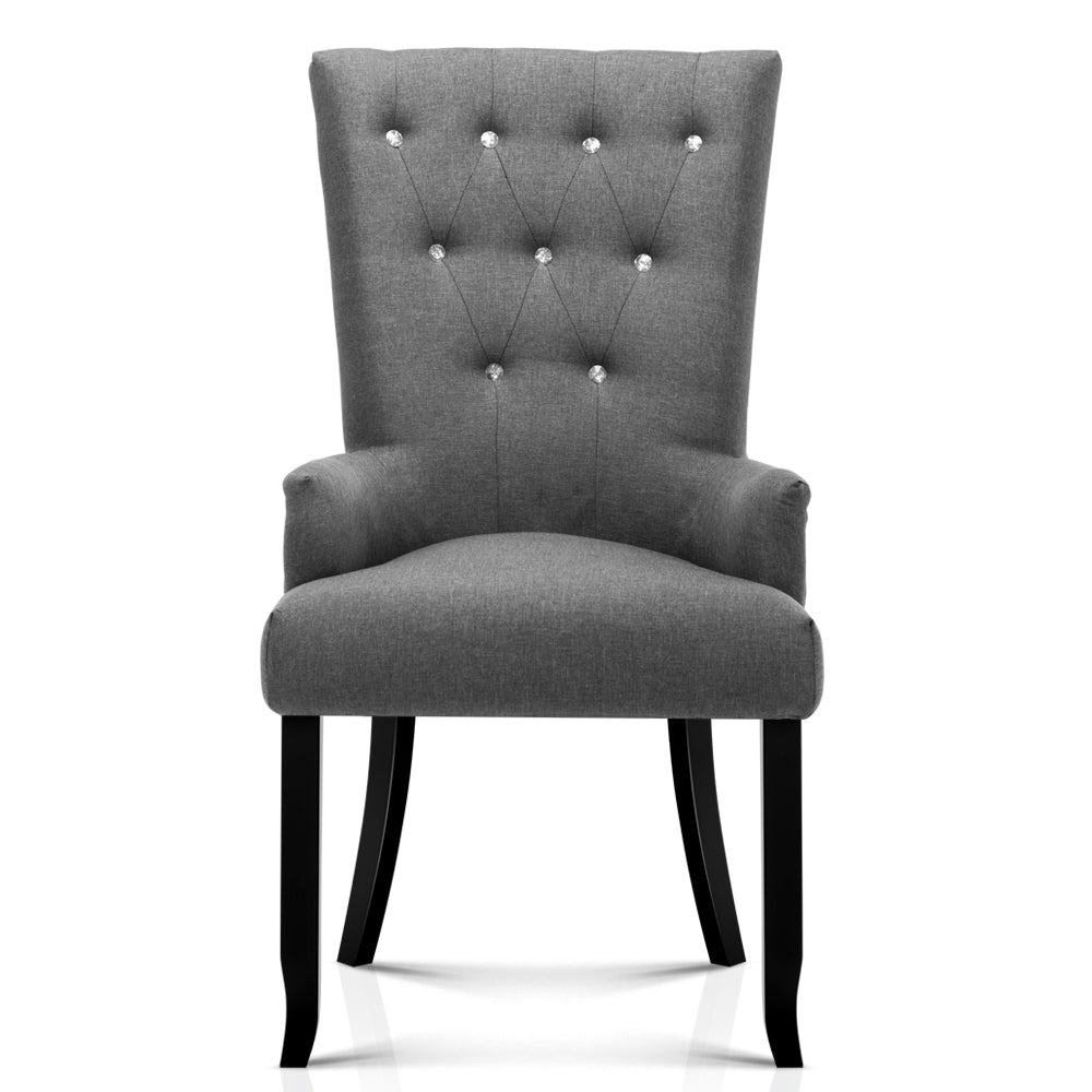 Artiss Cayes French Provincial Dining Chair - Grey