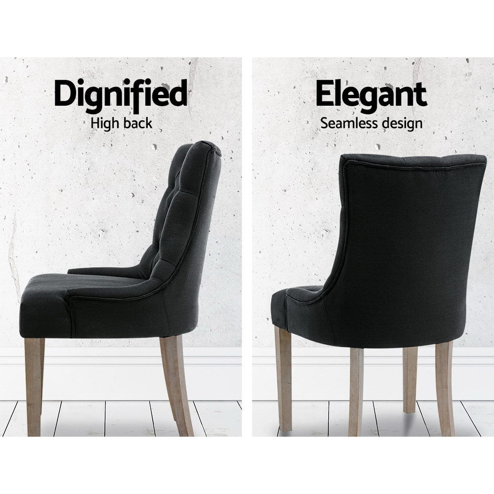 Artiss French Provincial CAYES Dining Chair Black