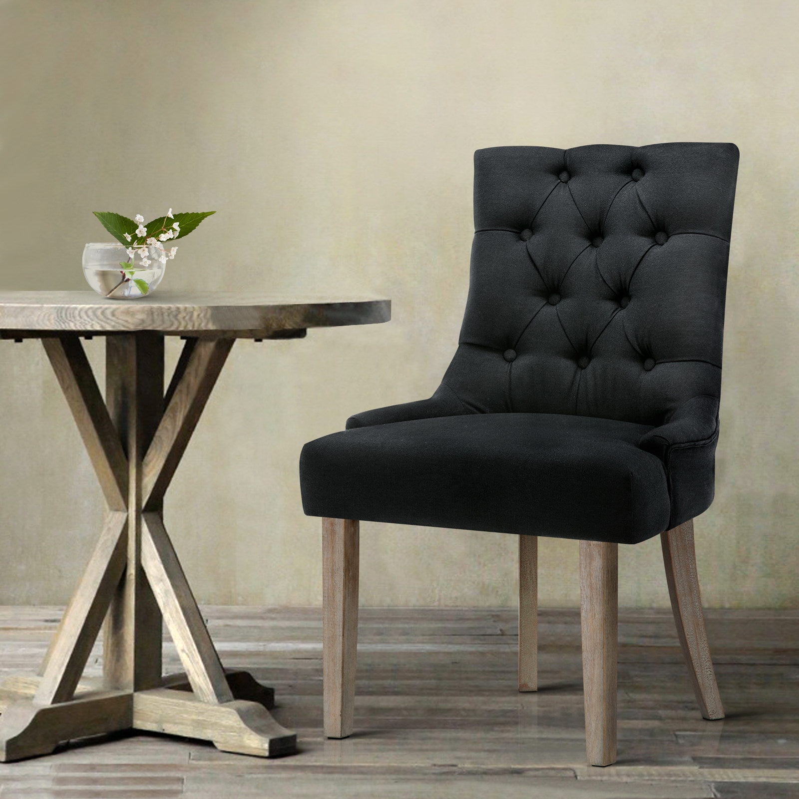 Artiss French Provincial CAYES Dining Chair Black