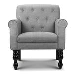 Artiss Wingback Fabric Accent Armchair - Grey