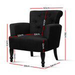 Artiss French Lorraine Chair Retro Wing - Black