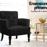 Artiss French Lorraine Chair Retro Wing - Black