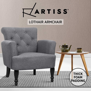 Artiss French Lorraine Chair Retro Wing - Grey