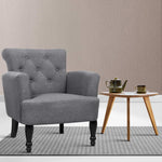 Artiss French Lorraine Chair Retro Wing - Grey