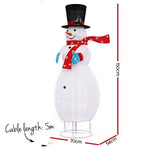 Jingle Jollys Christmas Motif Lights Foldable Snowman 120 LED Fairy Outdoor