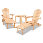 Gardeon 3 Piece Outdoor Beach Chair and Table Set 