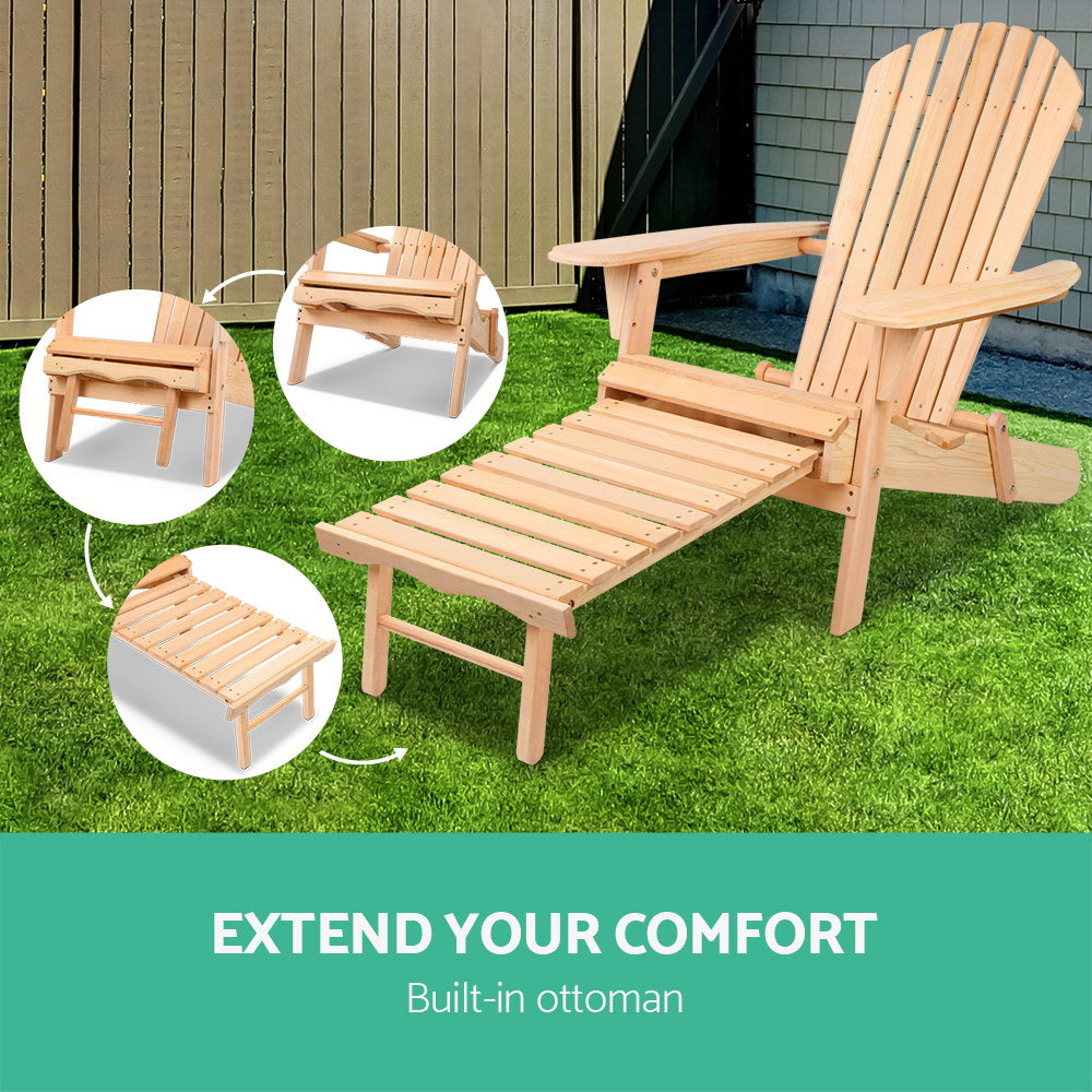 Gardeon 3 Piece Outdoor Beach Chair and Table Set 