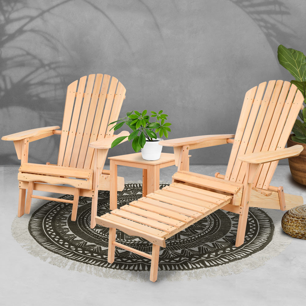 Gardeon 3 Piece Outdoor Beach Chair and Table Set 