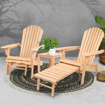Gardeon 3 Piece Outdoor Beach Chair and Table Set 