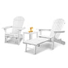 Gardeon 3 Piece Outdoor Adirondack Lounge Beach Chair Set - White