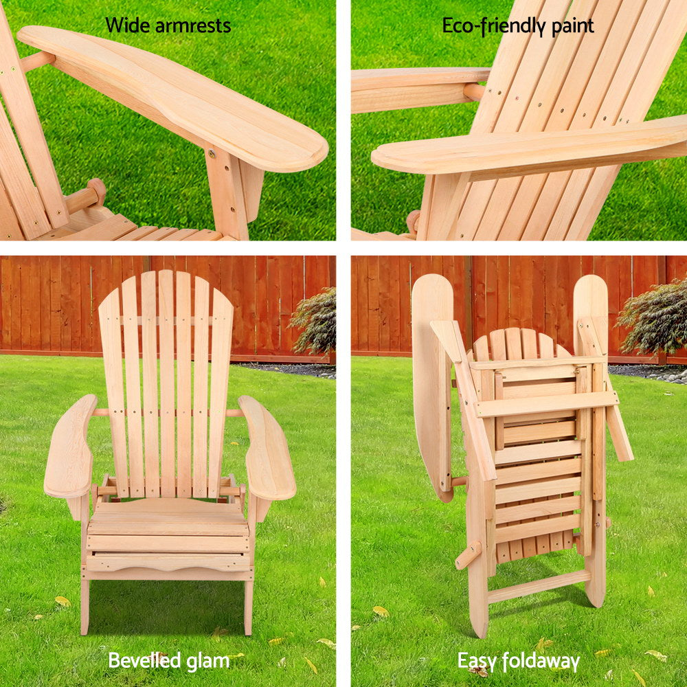 Gardeon Outdoor Adirondack Wooden Beach Chair