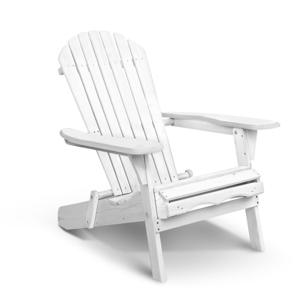 Gardeon Foldable Adirondack Beach Chair - White