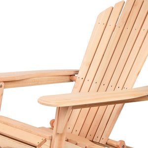 Gardeon 3 Piece Wooden Outdoor Beach Chair and Table Set 