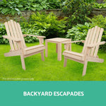 Gardeon 3 Piece Wooden Outdoor Beach Chair and Table Set 