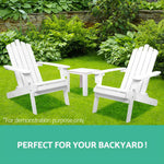 Gardeon 3 Piece Wooden Outdoor Beach Chair and Table Set