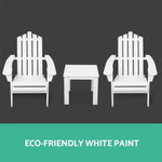 Gardeon 3 Piece Wooden Outdoor Beach Chair and Table Set