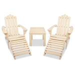 Gardeon 5 Piece Wooden Outdoor Beach Chair and Table Set