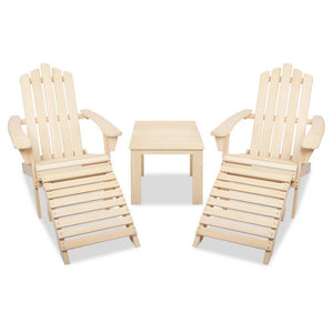 Gardeon 5 Piece Wooden Outdoor Beach Chair and Table Set