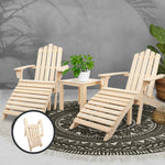 Gardeon 5 Piece Wooden Outdoor Beach Chair and Table Set