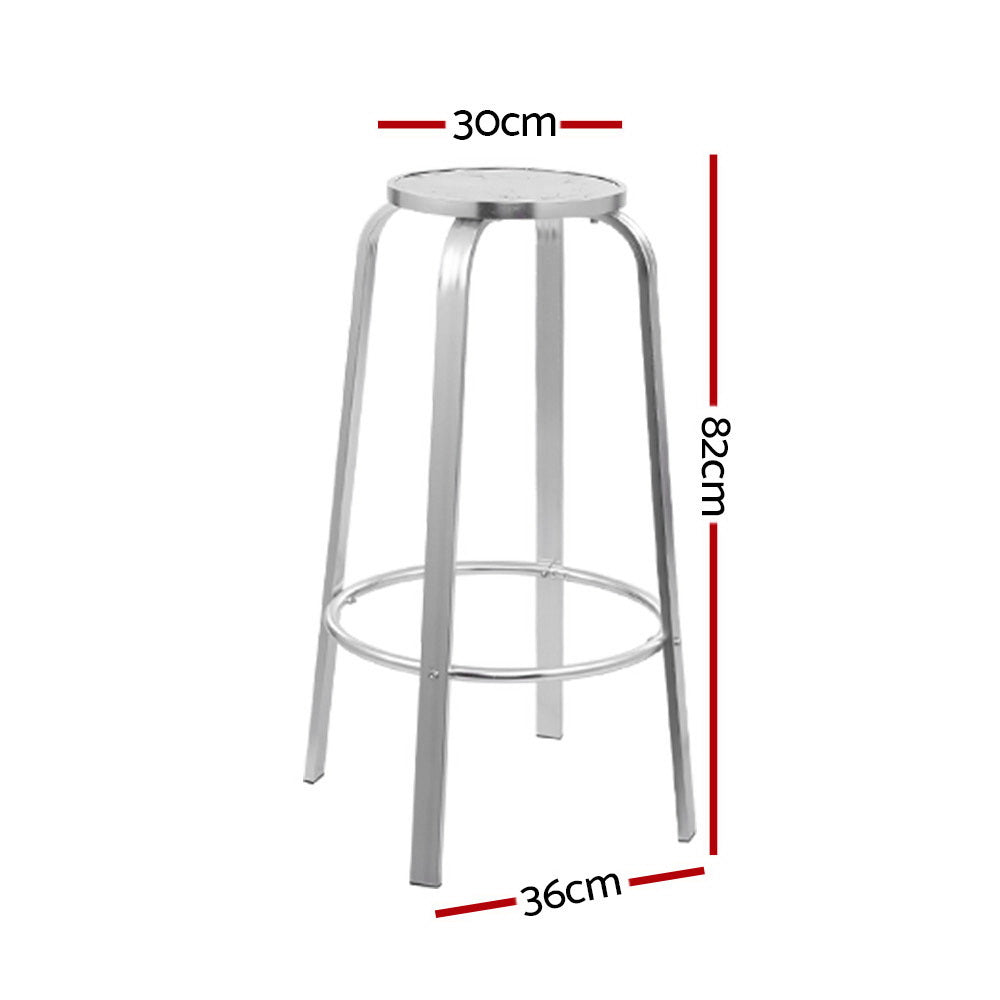 Gardeon Outdoor Bar Stools Patio Furniture Indoor Bistro Kitchen Aluminum x2