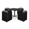 Gardeon 5 Piece Wicker Outdoor Dining Set - Black