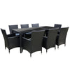 Gardeon 9 Piece Outdoor Dining Set - Black