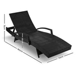 Gardeon Outdoor Sun Lounge Chair with Cushion - Black