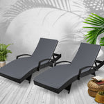 Gardeon Outdoor Sun Lounge Chair with Cushion - Black