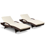 Gardeon Outdoor Sun Lounge Chair with Cushion - Brown