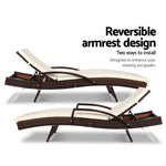 Gardeon Outdoor Sun Lounge Chair with Cushion - Brown