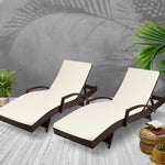 Gardeon Outdoor Sun Lounge Chair with Cushion - Brown