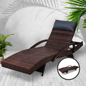 Gardeon Outdoor Sun Lounge Furniture Day Bed Wicker Pillow Sofa Set