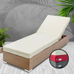 Gardeon Outdoor Wicker Sun Lounge - Natural Brown