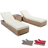 Gardeon 3 Piece Outdoor Wicker Lounge Set - Brown