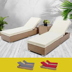 Gardeon 3 Piece Outdoor Wicker Lounge Set - Brown