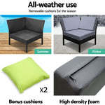 Gardeon 6 Piece Outdoor Wicker Sofa Set - Black