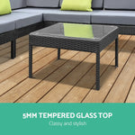 Gardeon 6 Piece Outdoor Wicker Sofa Set - Black