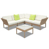 Gardeon 6 Piece Outdoor Wicker Sofa Set - Brown