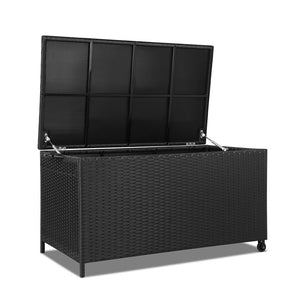 Gardeon 320L Outdoor Wicker Storage Box - Black