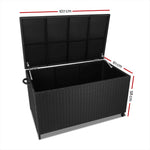 Gardeon 320L Outdoor Wicker Storage Box - Black