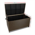 Gardeon 320L Outdoor Wicker Storage Box - Brown