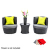 Gardeon 4 Piece PE Wicker Outdoor Set - Black