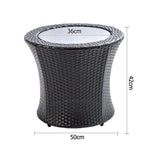 Gardeon 4 Piece PE Wicker Outdoor Set - Black