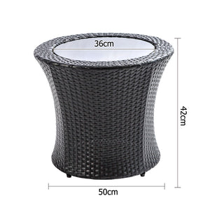 Gardeon 4 Piece PE Wicker Outdoor Set - Black
