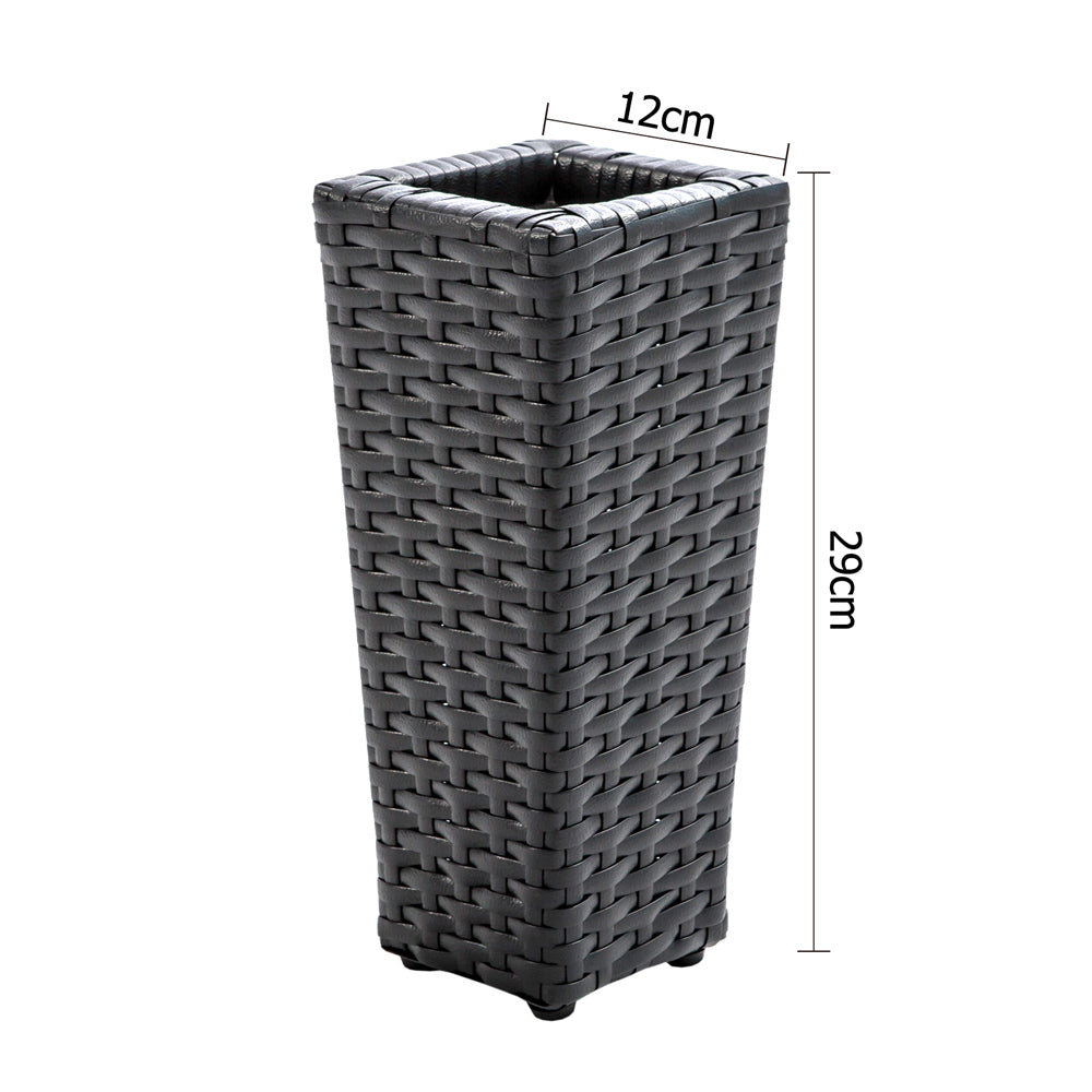 Gardeon 4 Piece PE Wicker Outdoor Set - Black