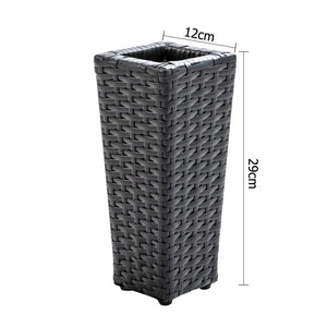 Gardeon 4 Piece PE Wicker Outdoor Set - Black