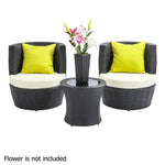 Gardeon 4 Piece PE Wicker Outdoor Set - Black