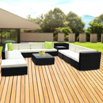 Gardeon 12PC Sofa Set with Storage Cover Outdoor Furniture Wicker